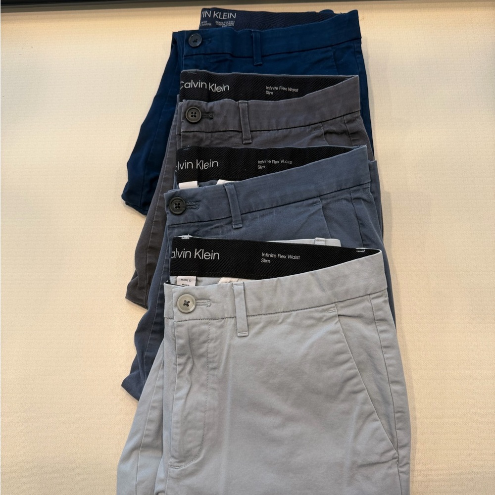Bundle of 4 pairs! Calvin Klein flex waist- Slim Fit Pants - all size W31xL32